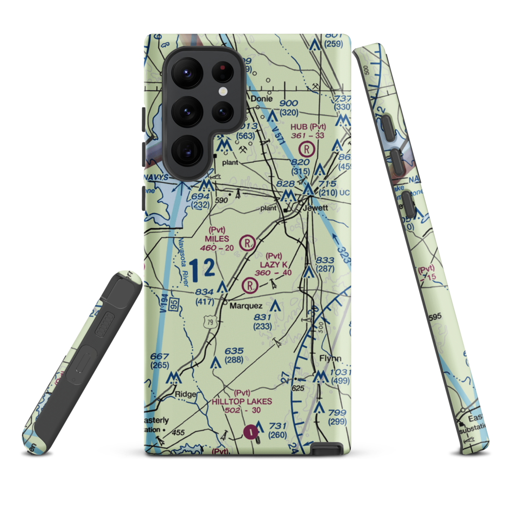 Miles Field (40TA) VFR Sectional Samsung Phone Case Samsung Galaxy S22 Ultra model shown