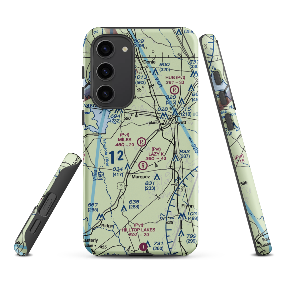 Miles Field (40TA) VFR Sectional Samsung Phone Case Samsung Galaxy S23 Plus model shown
