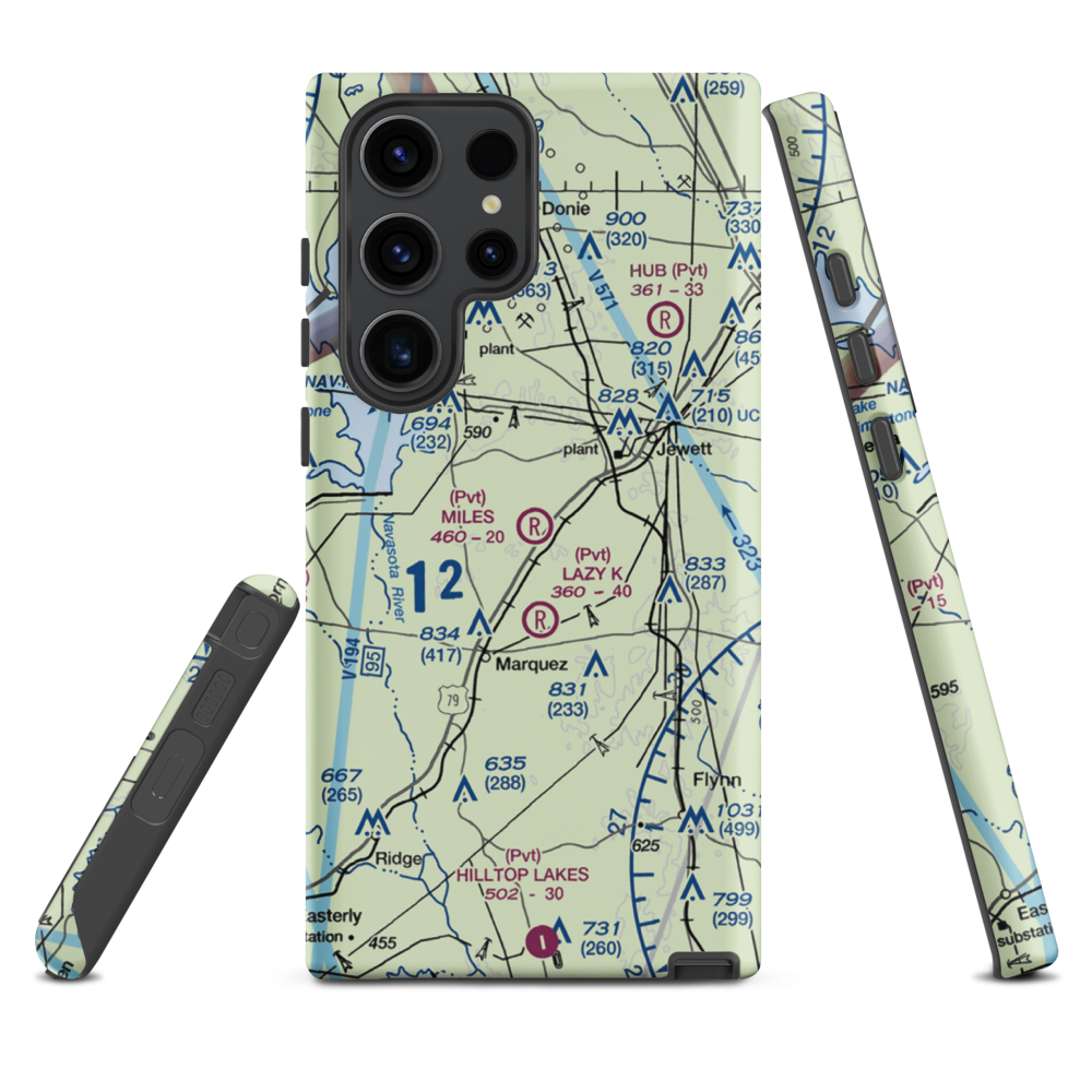 Miles Field (40TA) VFR Sectional Samsung Phone Case Samsung Galaxy S23 Ultra model shown