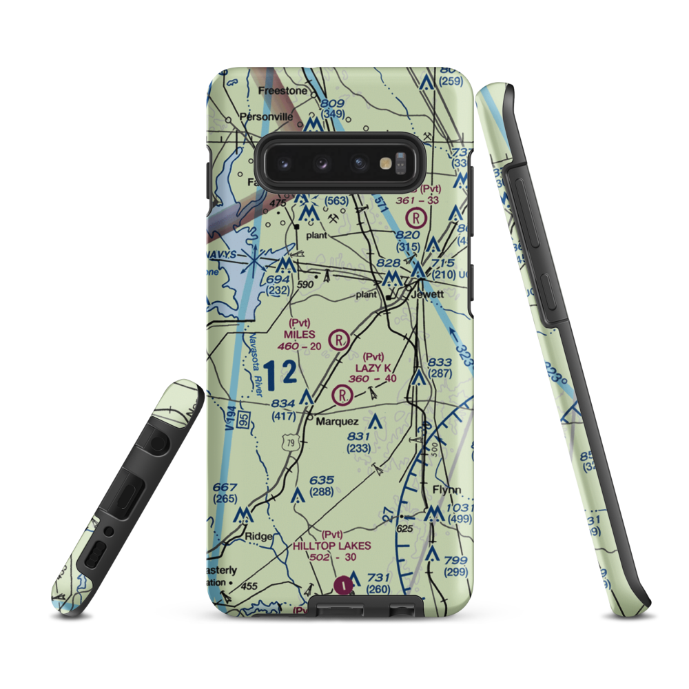 Miles Field (40TA) VFR Sectional Samsung Phone Case Samsung Galaxy S10 Plus model shown