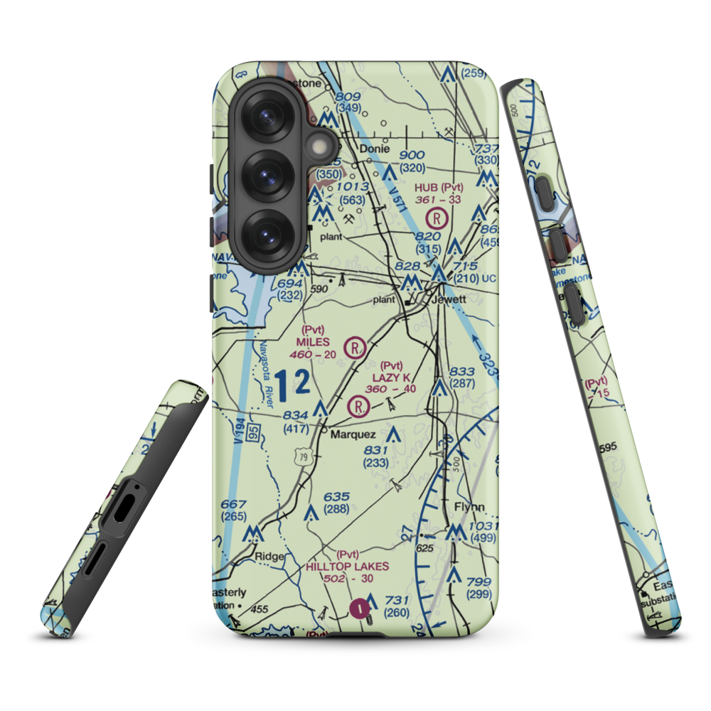 Miles Field (40TA) VFR Sectional Samsung Phone Case Samsung Galaxy S25 Plus model shown