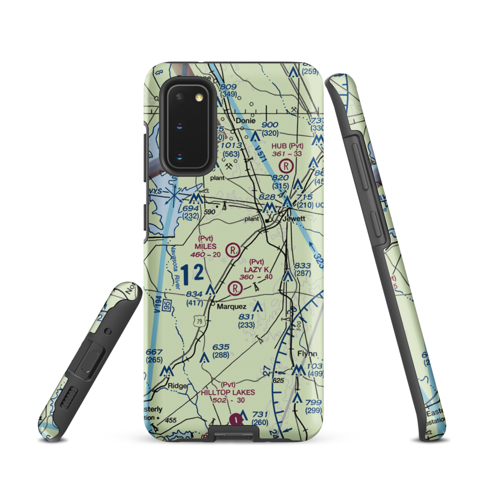 Miles Field (40TA) VFR Sectional Samsung Phone Case Samsung Galaxy S20 model shown