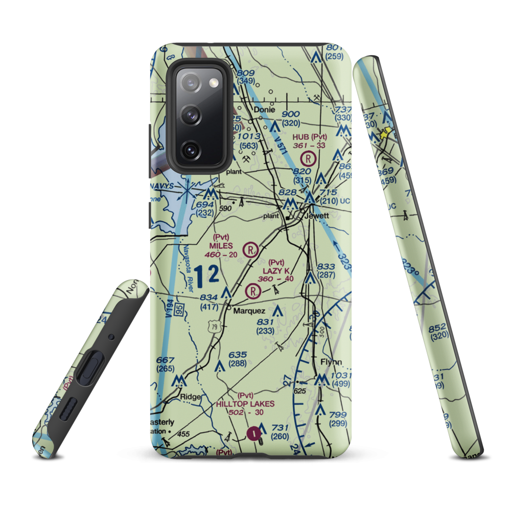 Miles Field (40TA) VFR Sectional Samsung Phone Case Samsung Galaxy S20 FE model shown