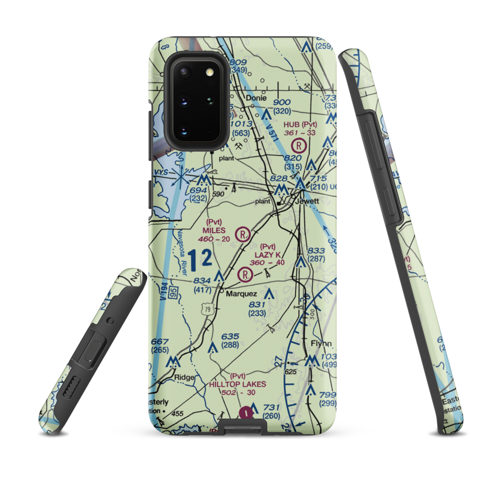 Miles Field (40TA) VFR Sectional Samsung Phone Case Samsung Galaxy S20 Plus model shown