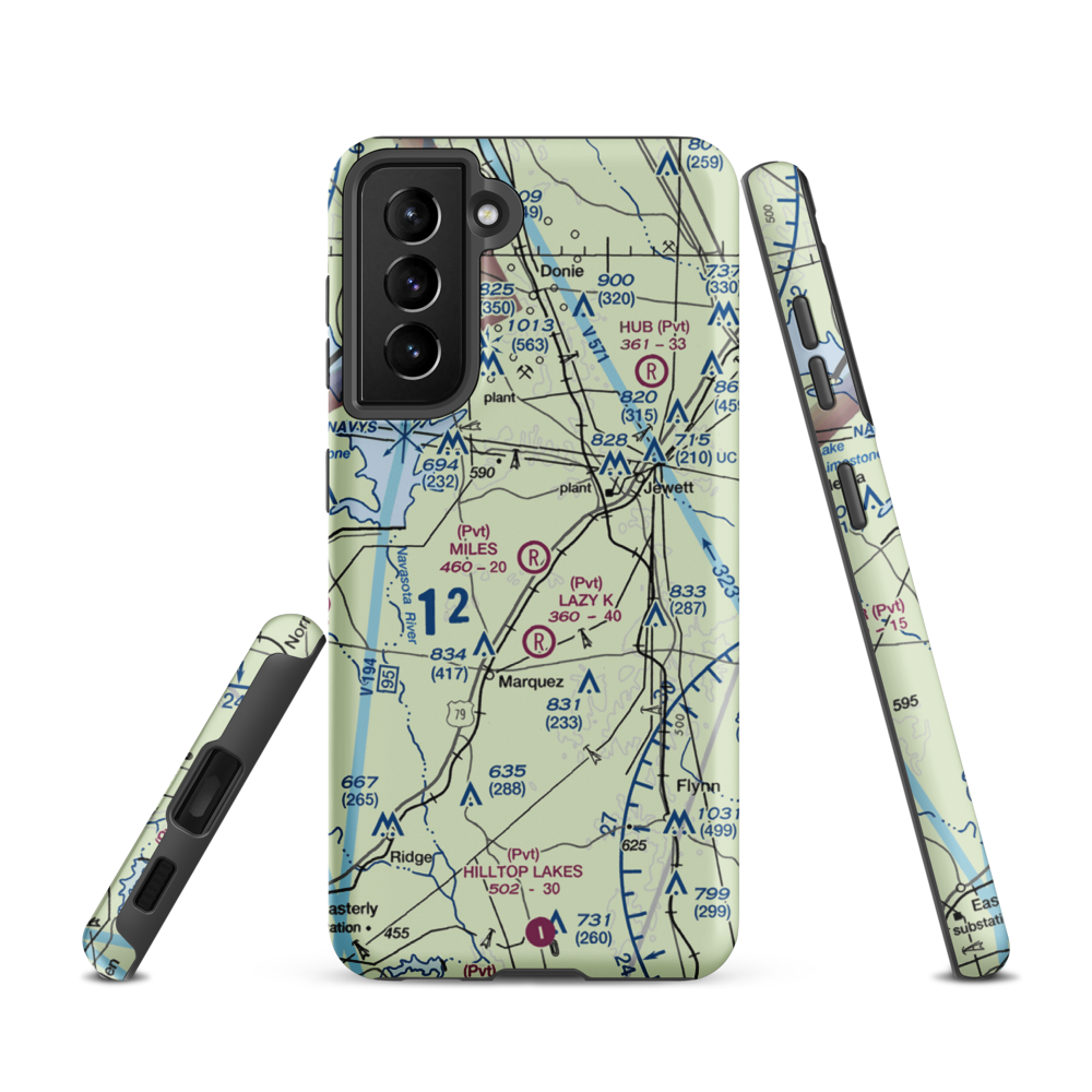 Miles Field (40TA) VFR Sectional Samsung Phone Case Samsung Galaxy S21 model shown