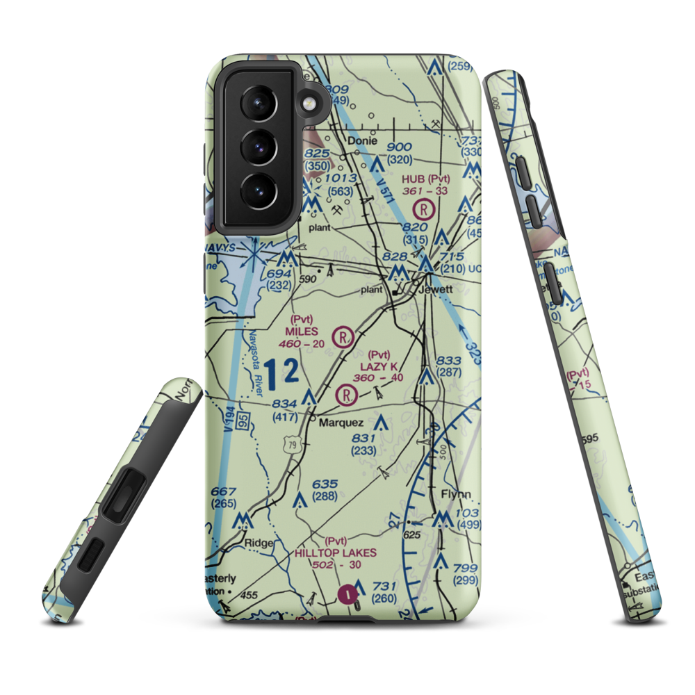 Miles Field (40TA) VFR Sectional Samsung Phone Case Samsung Galaxy S21 Plus model shown