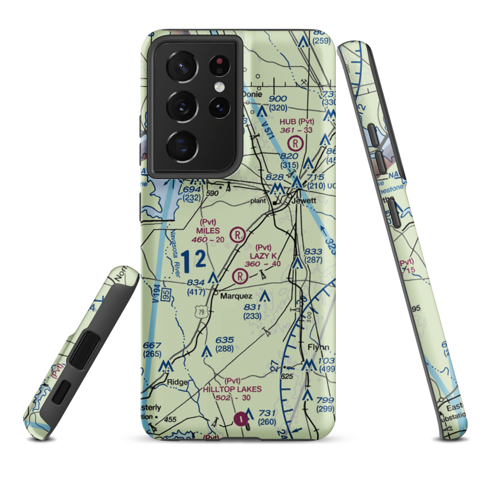 Miles Field (40TA) VFR Sectional Samsung Phone Case Samsung Galaxy S21 Plus model shown