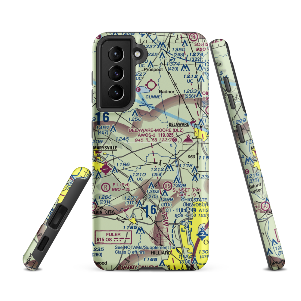 Mill Creek Airport (OI85) VFR Sectional Samsung Phone Case Samsung Galaxy S21 FE model shown