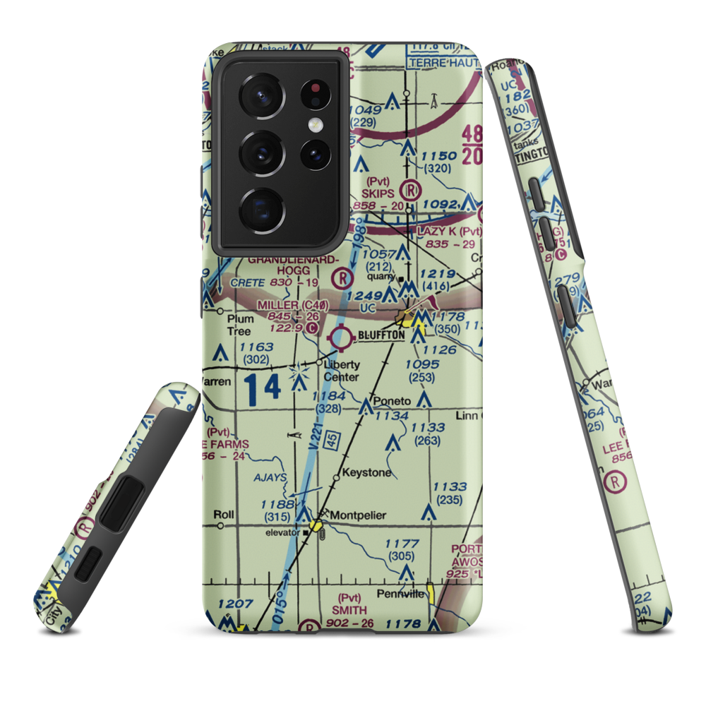 Miller Airport (C40) VFR Sectional Samsung Phone Case Samsung Galaxy S21 Ultra model shown