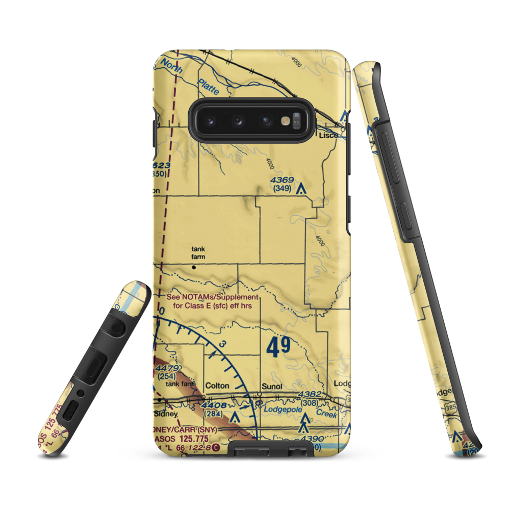 Miller Airstrip (1NE6) VFR Sectional Samsung Phone Case Samsung Galaxy S10 Plus model shown