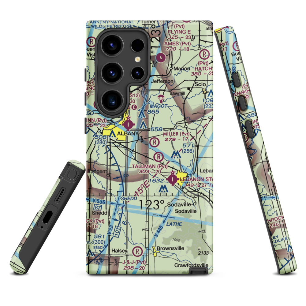 Miller Airstrip (OR21) VFR Sectional Samsung Phone Case Samsung Galaxy S24 Ultra model shown