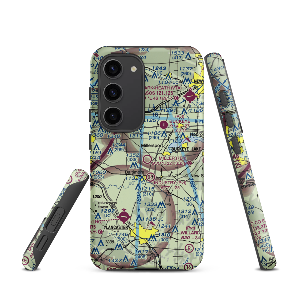 Miller Farm Landing Strip (7B4) VFR Sectional Samsung Phone Case Samsung Galaxy S23 model shown