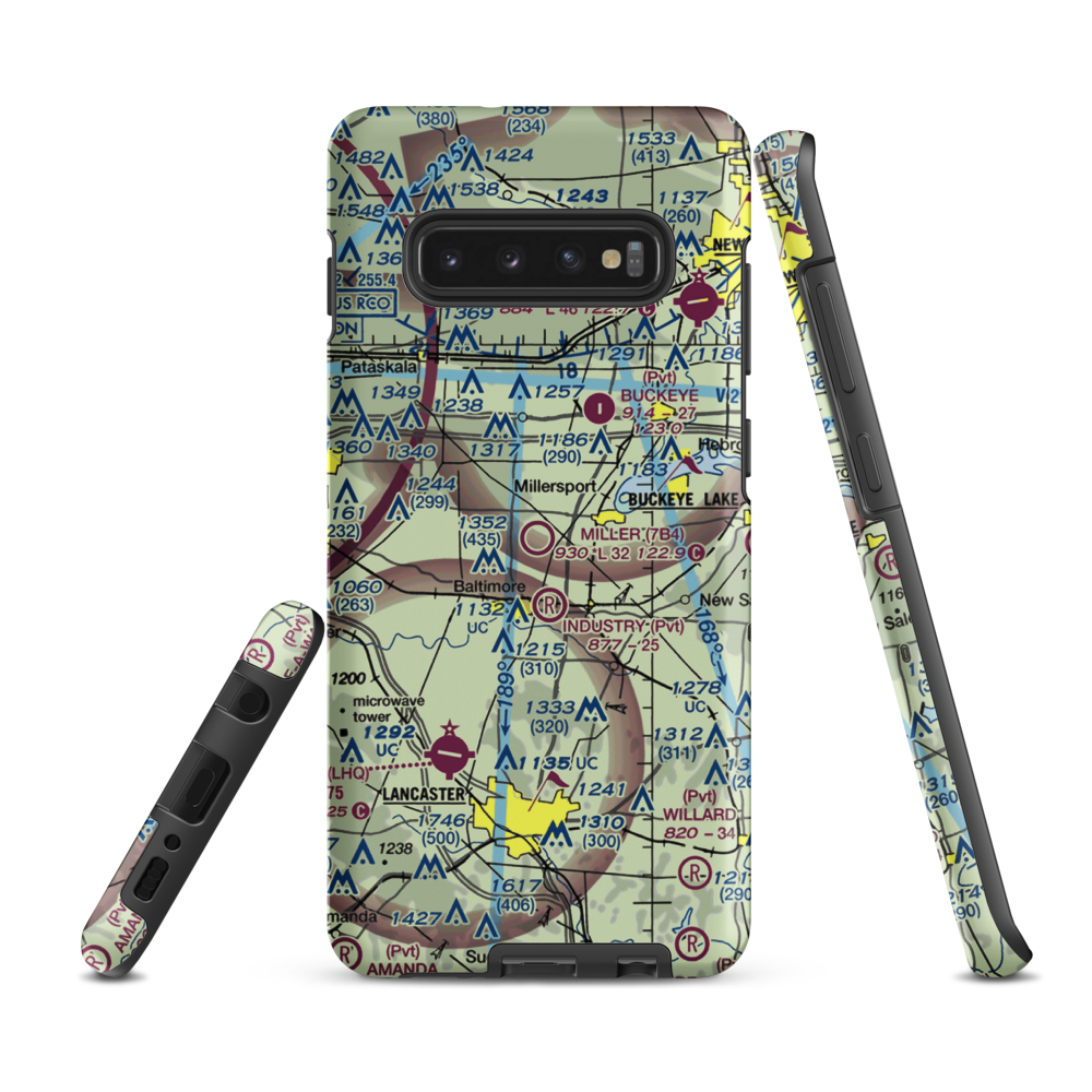 Miller Farm Landing Strip (7B4) VFR Sectional Samsung Phone Case Samsung Galaxy S10 Plus model shown