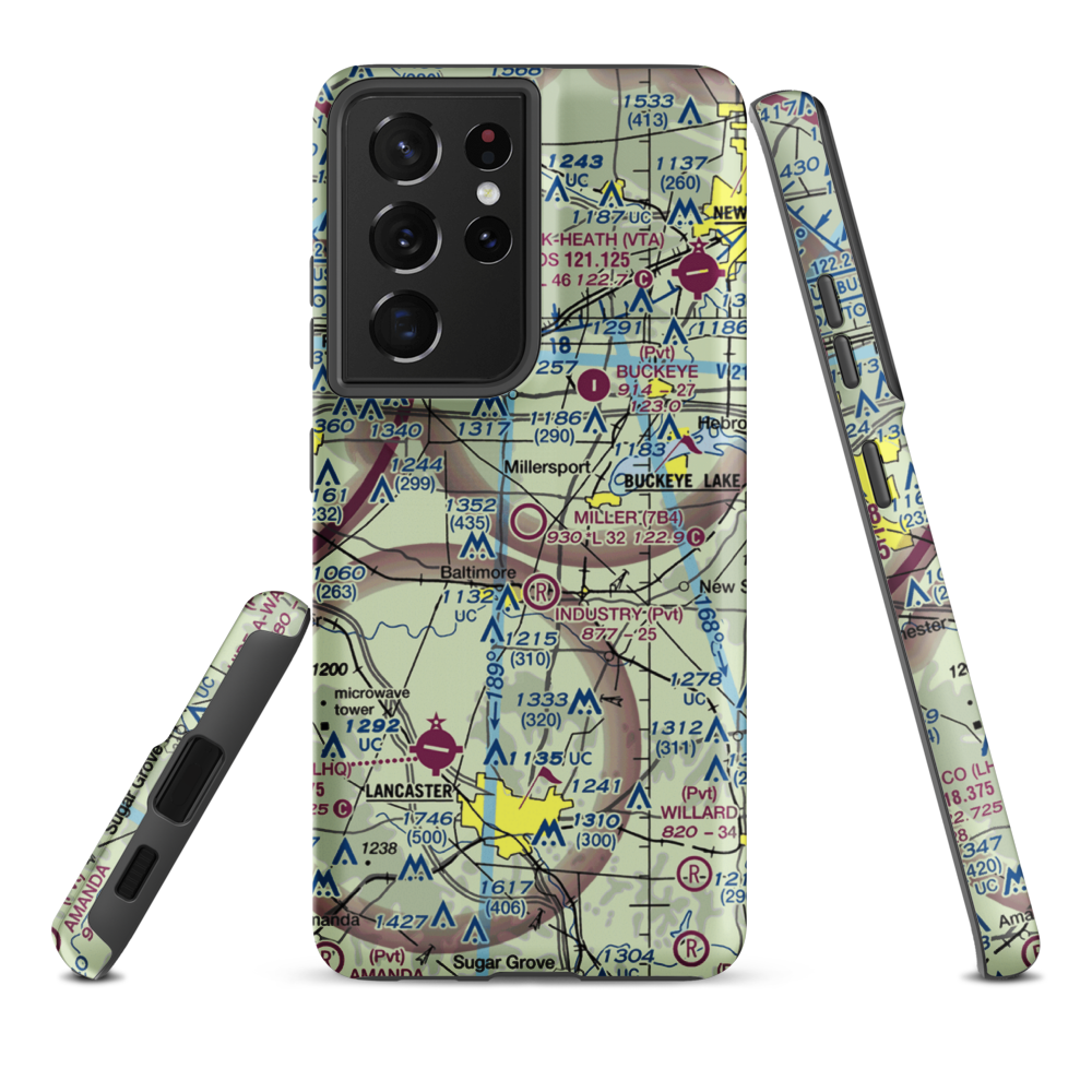 Miller Farm Landing Strip (7B4) VFR Sectional Samsung Phone Case Samsung Galaxy S21 Ultra model shown