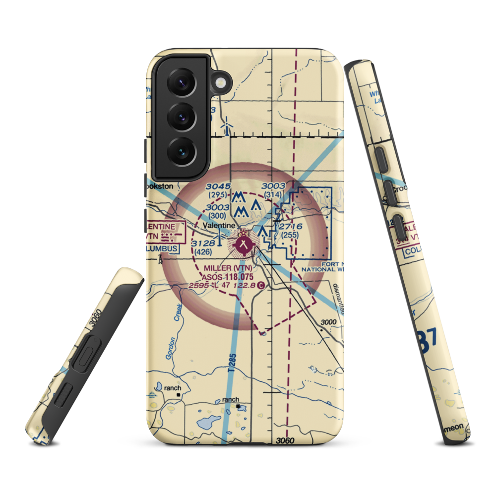 Miller Field (VTN) VFR Sectional Samsung Phone Case Samsung Galaxy S22 Plus model shown