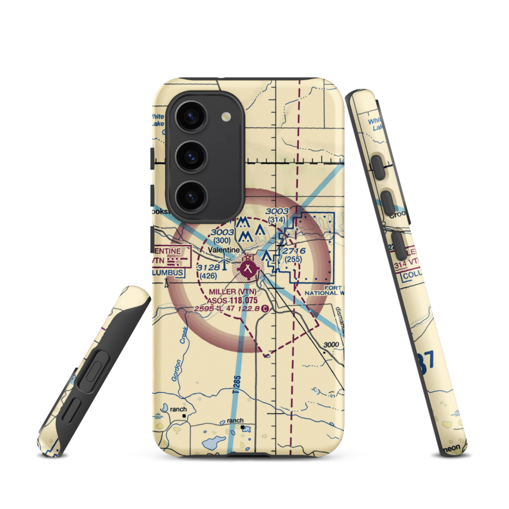 Miller Field (VTN) VFR Sectional Samsung Phone Case Samsung Galaxy S23 model shown