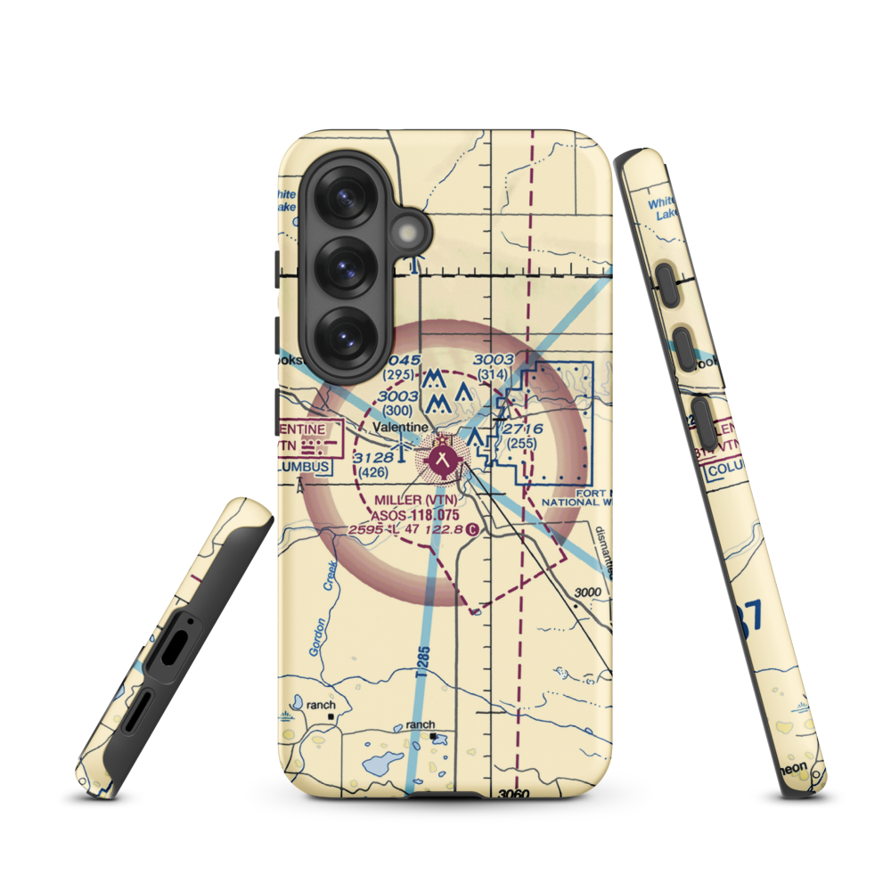 Miller Field (VTN) VFR Sectional Samsung Phone Case Samsung Galaxy S25 model shown