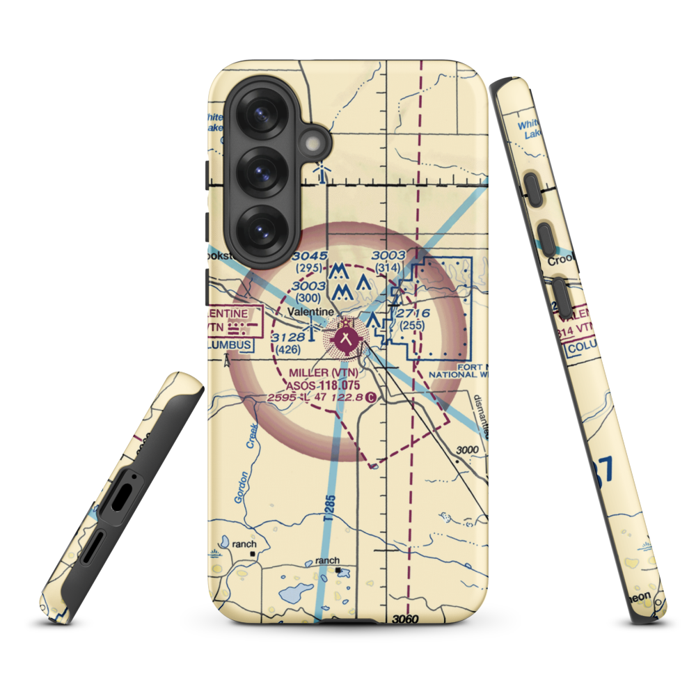 Miller Field (VTN) VFR Sectional Samsung Phone Case Samsung Galaxy S25 Plus model shown