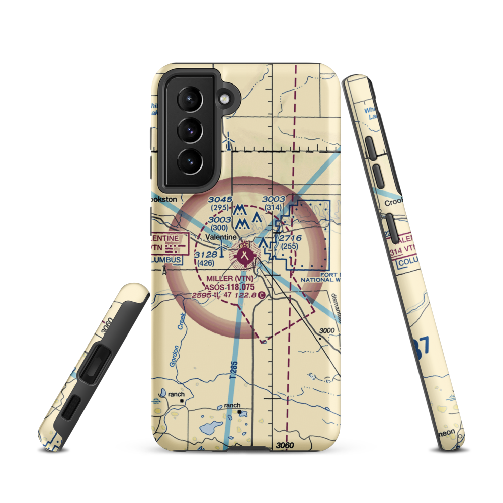 Miller Field (VTN) VFR Sectional Samsung Phone Case Samsung Galaxy S21 model shown