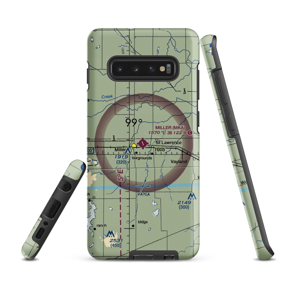 Miller Municipal Airport (MKA) VFR Sectional Samsung Phone Case Samsung Galaxy S10 Plus model shown