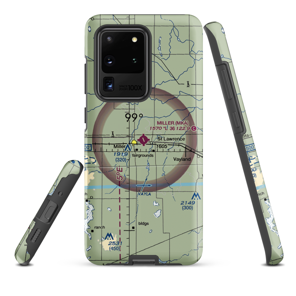 Miller Municipal Airport (MKA) VFR Sectional Samsung Phone Case Samsung Galaxy S20 Ultra model shown