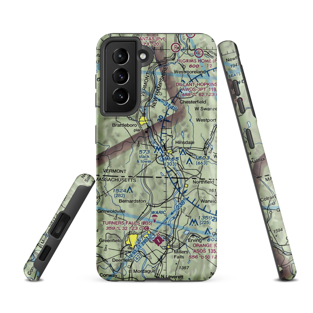 Miller's Pleasure Airfield (VT47) VFR Sectional Samsung Phone Case Samsung Galaxy S21 FE model shown