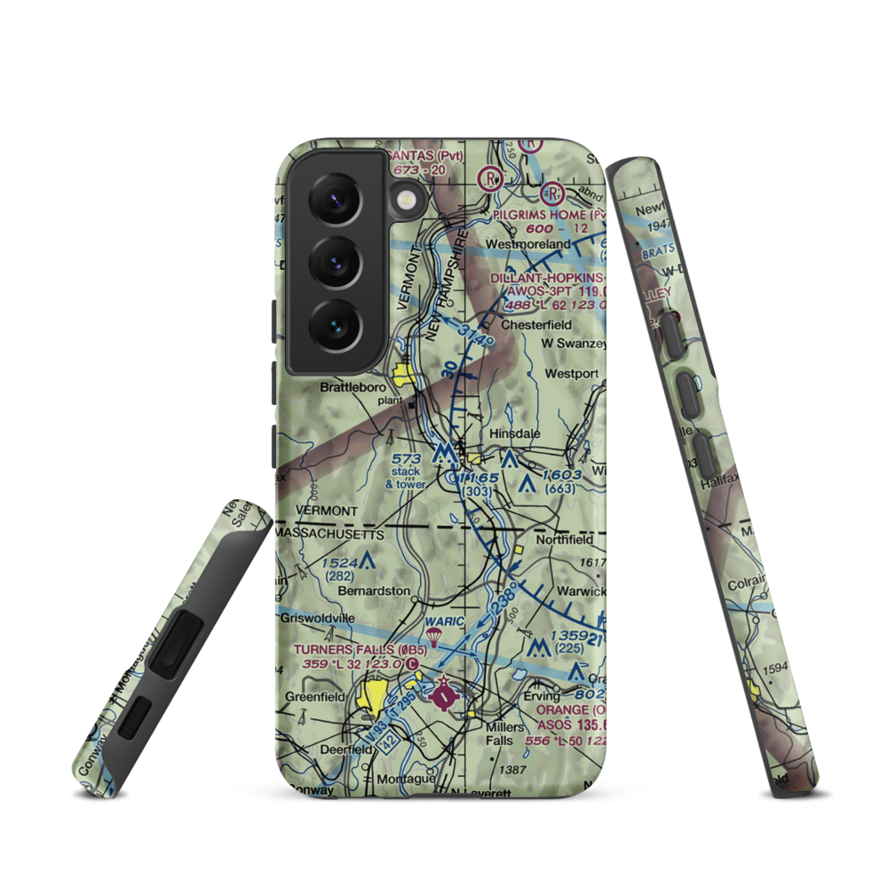 Miller's Pleasure Airfield (VT47) VFR Sectional Samsung Phone Case Samsung Galaxy S22 model shown