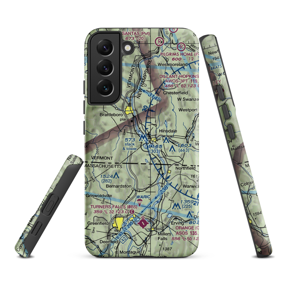 Miller's Pleasure Airfield (VT47) VFR Sectional Samsung Phone Case Samsung Galaxy S22 Plus model shown
