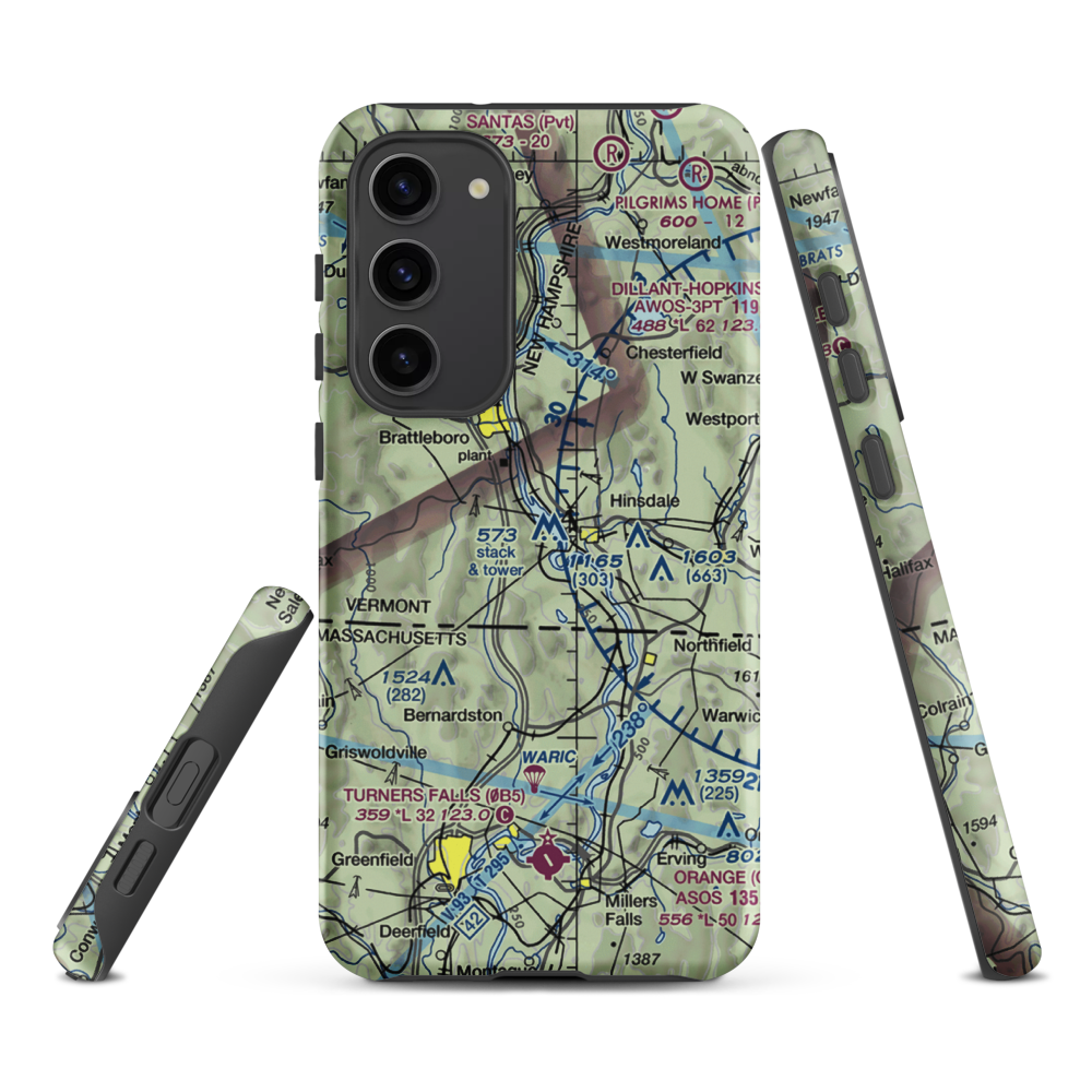 Miller's Pleasure Airfield (VT47) VFR Sectional Samsung Phone Case Samsung Galaxy S23 Plus model shown