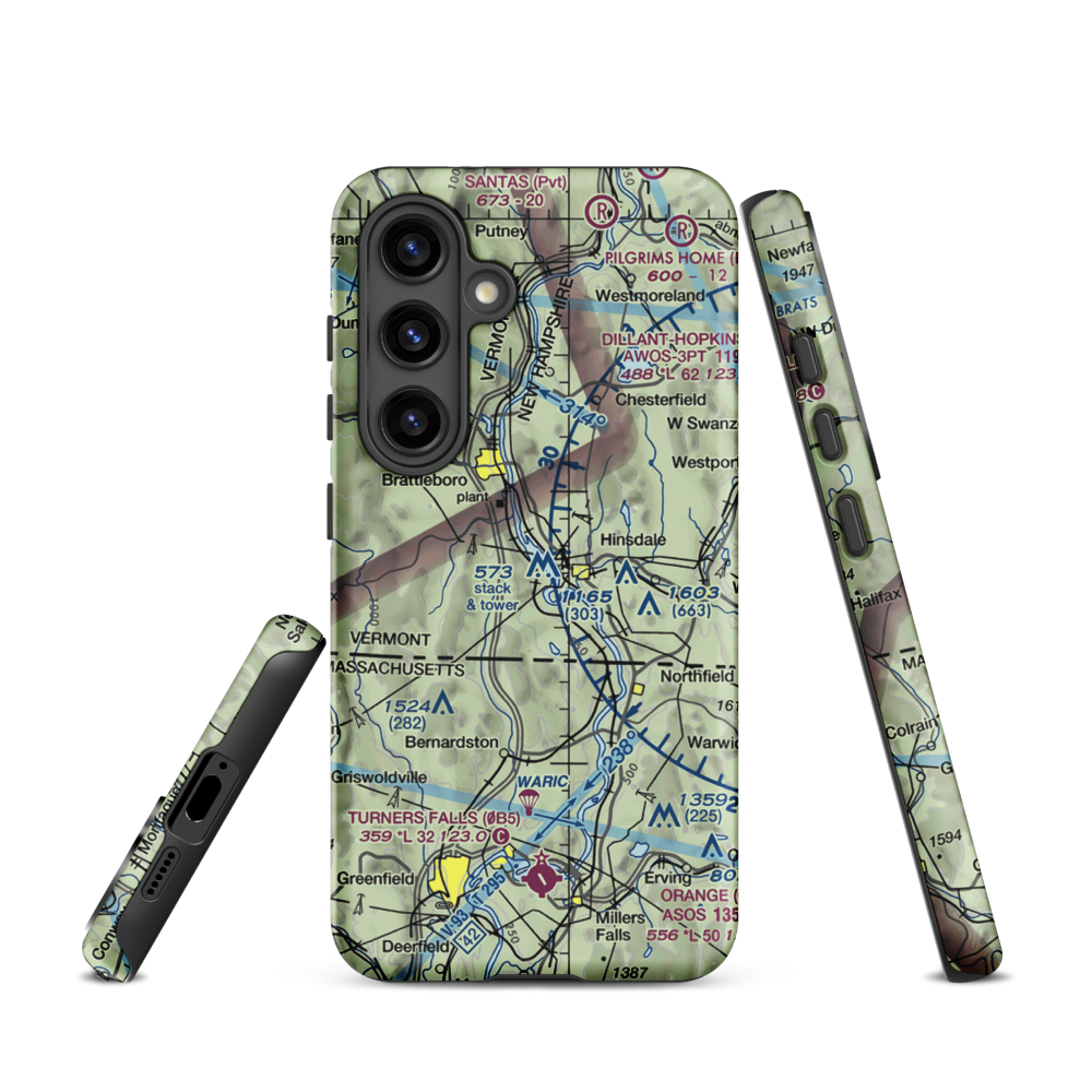 Miller's Pleasure Airfield (VT47) VFR Sectional Samsung Phone Case Samsung Galaxy S24 model shown