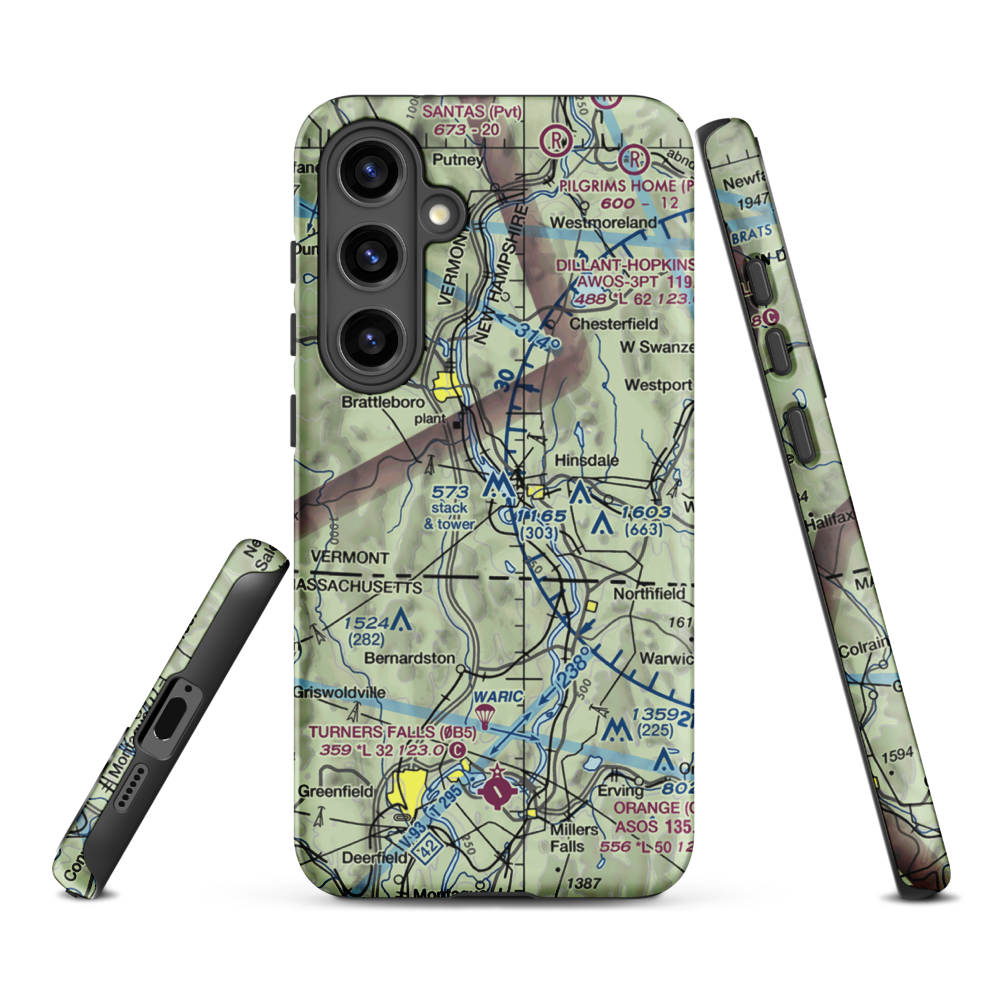 Miller's Pleasure Airfield (VT47) VFR Sectional Samsung Phone Case Samsung Galaxy S24 Plus model shown