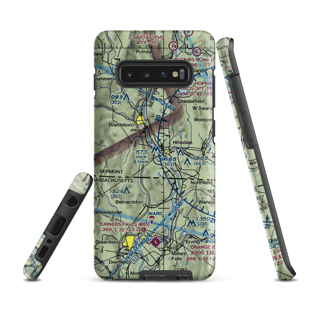 Miller's Pleasure Airfield (VT47) VFR Sectional Samsung Phone Case Samsung Galaxy S10 Plus model shown