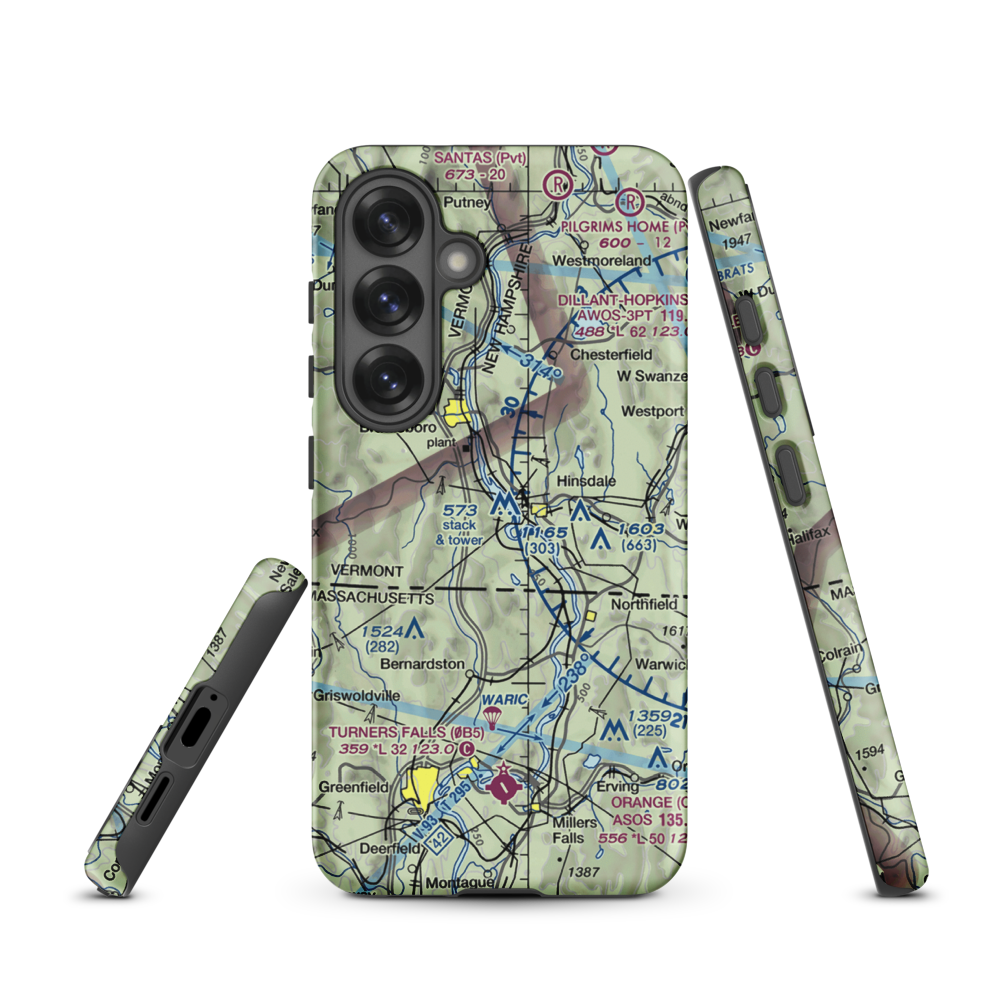 Miller's Pleasure Airfield (VT47) VFR Sectional Samsung Phone Case Samsung Galaxy S25 model shown
