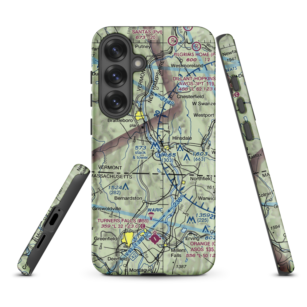 Miller's Pleasure Airfield (VT47) VFR Sectional Samsung Phone Case Samsung Galaxy S25 Plus model shown