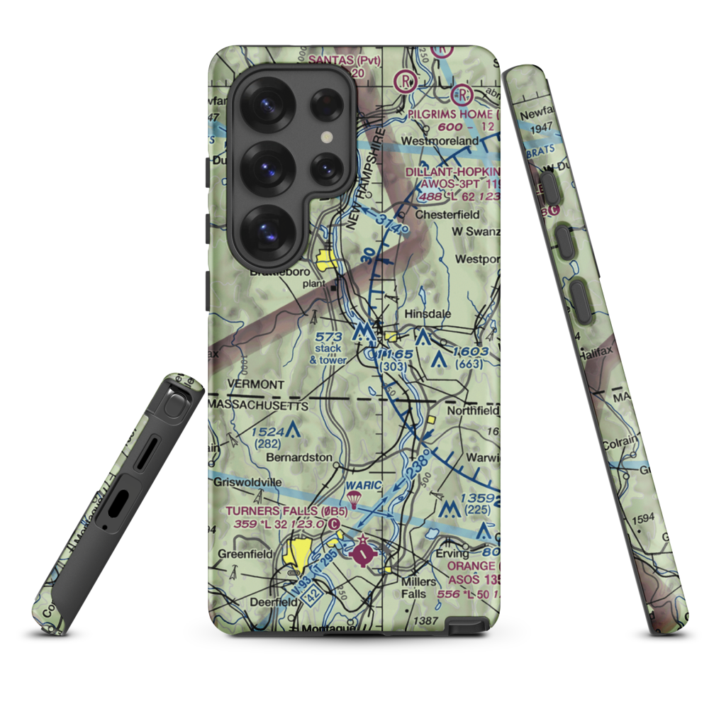 Miller's Pleasure Airfield (VT47) VFR Sectional Samsung Phone Case Samsung Galaxy S25 Ultra model shown