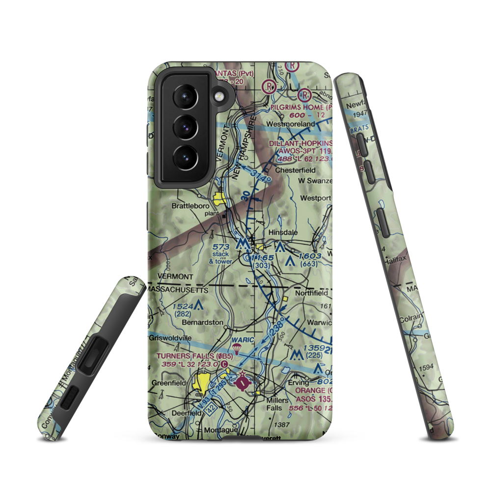 Miller's Pleasure Airfield (VT47) VFR Sectional Samsung Phone Case Samsung Galaxy S21 model shown