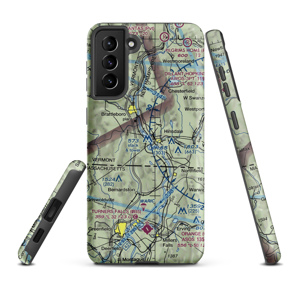 Miller's Pleasure Airfield (VT47) VFR Sectional Samsung Phone Case Samsung Galaxy S21 Plus model shown