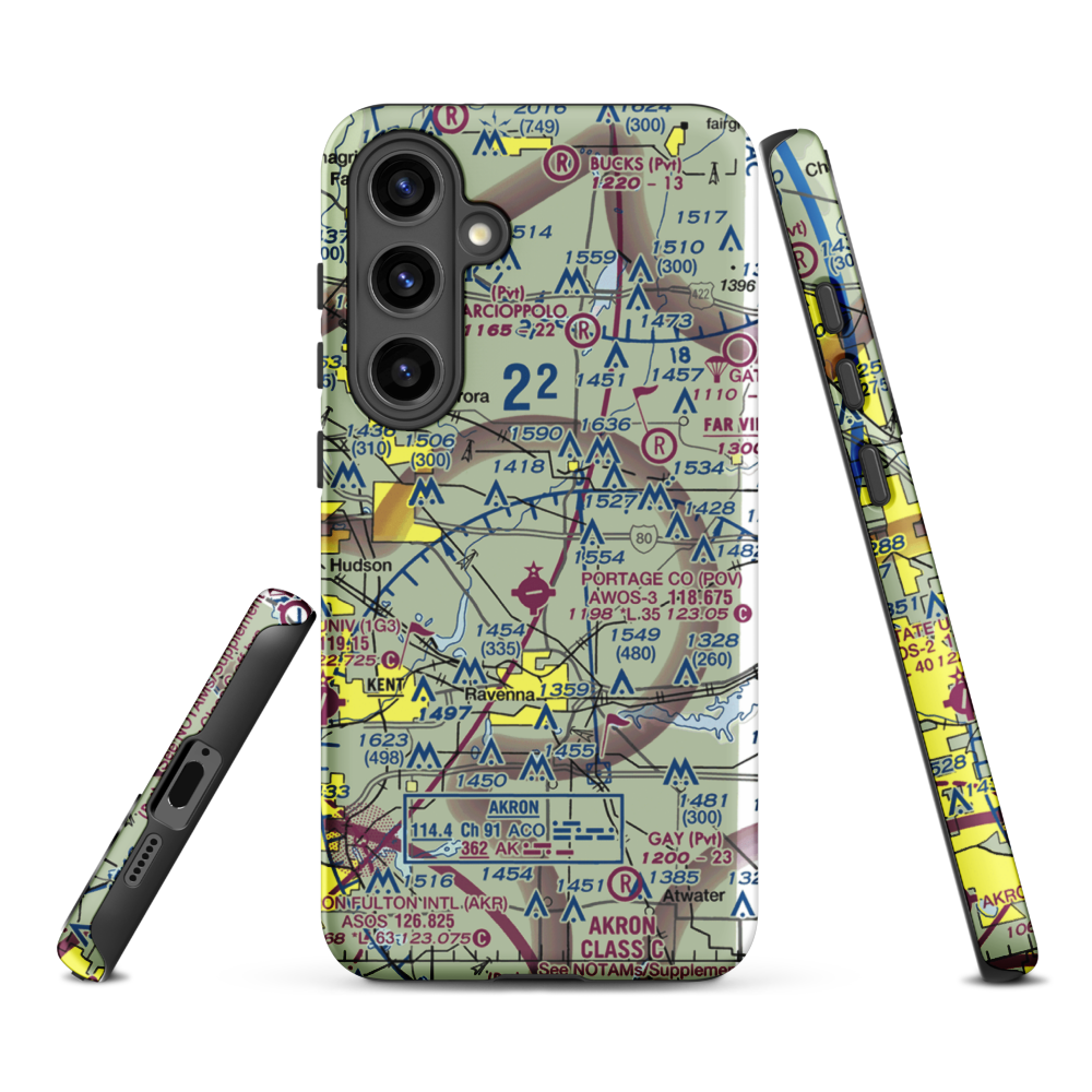 Mills Airport (7E3) VFR Sectional Samsung Phone Case Samsung Galaxy S24 Plus model shown