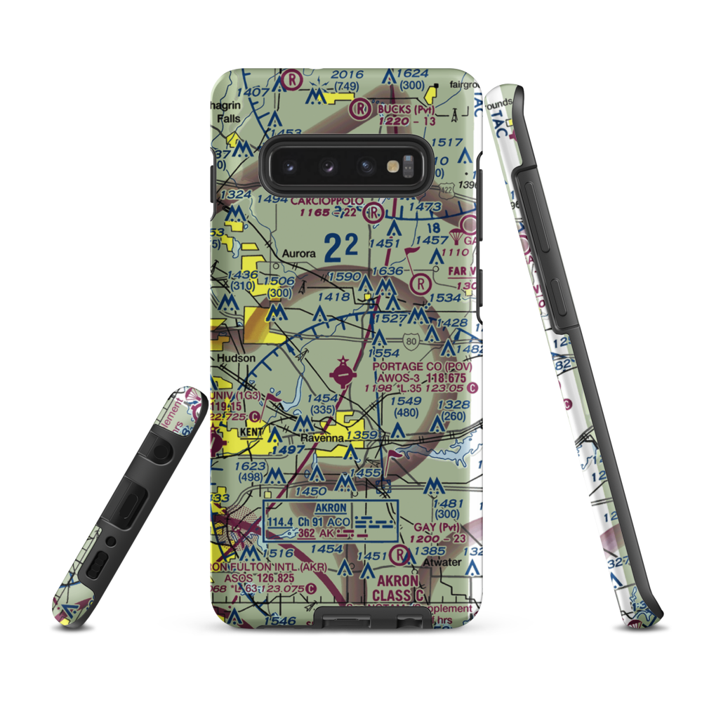 Mills Airport (7E3) VFR Sectional Samsung Phone Case Samsung Galaxy S10 Plus model shown