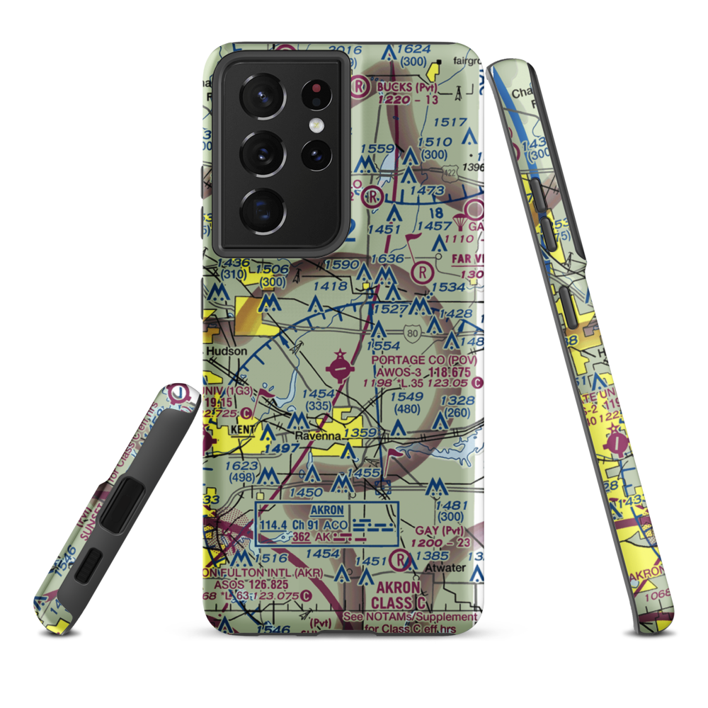 Mills Airport (7E3) VFR Sectional Samsung Phone Case Samsung Galaxy S21 Plus model shown