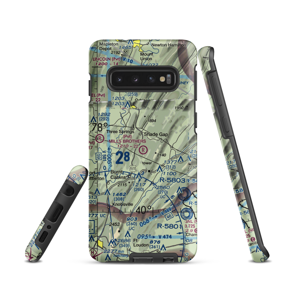 Mills Brothers Airport (05PS) VFR Sectional Samsung Phone Case Samsung Galaxy S10 model shown
