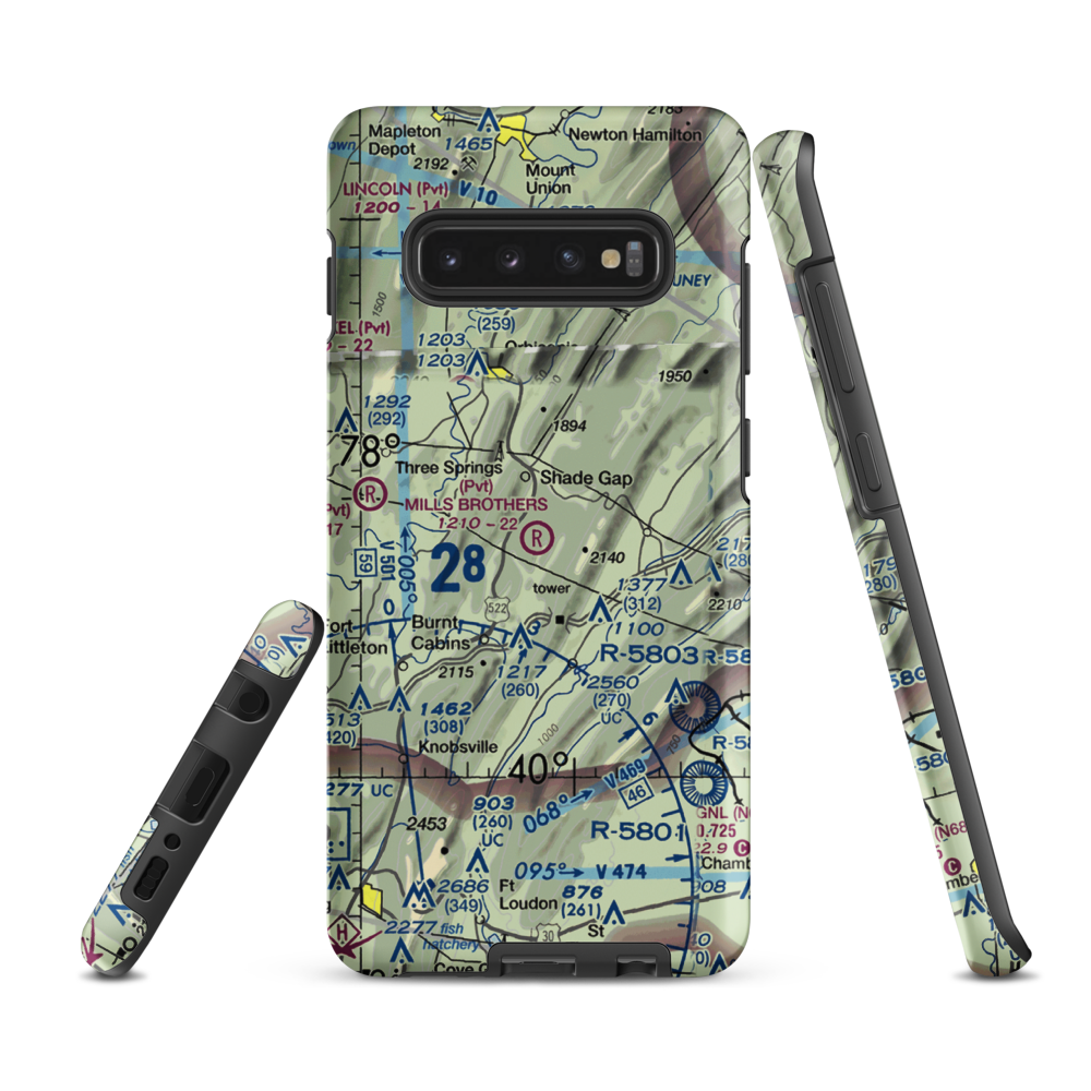 Mills Brothers Airport (05PS) VFR Sectional Samsung Phone Case Samsung Galaxy S10e model shown