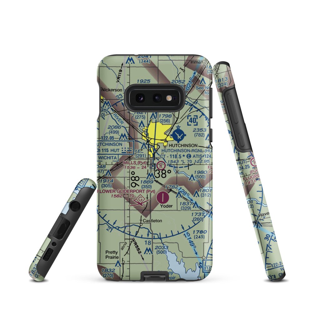 Mills Field (31KS) VFR Sectional Samsung Phone Case Samsung Galaxy S10e model shown