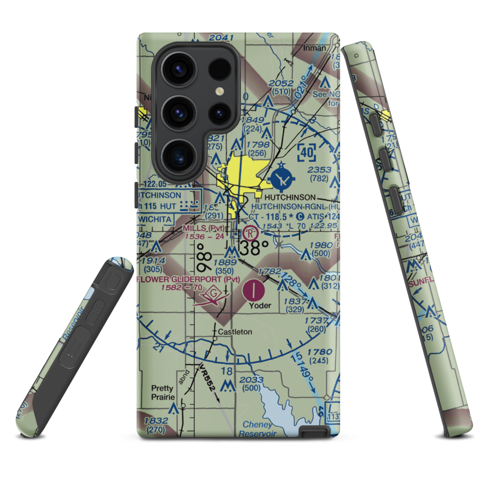 Mills Field (31KS) VFR Sectional Samsung Phone Case Samsung Galaxy S23 Ultra model shown