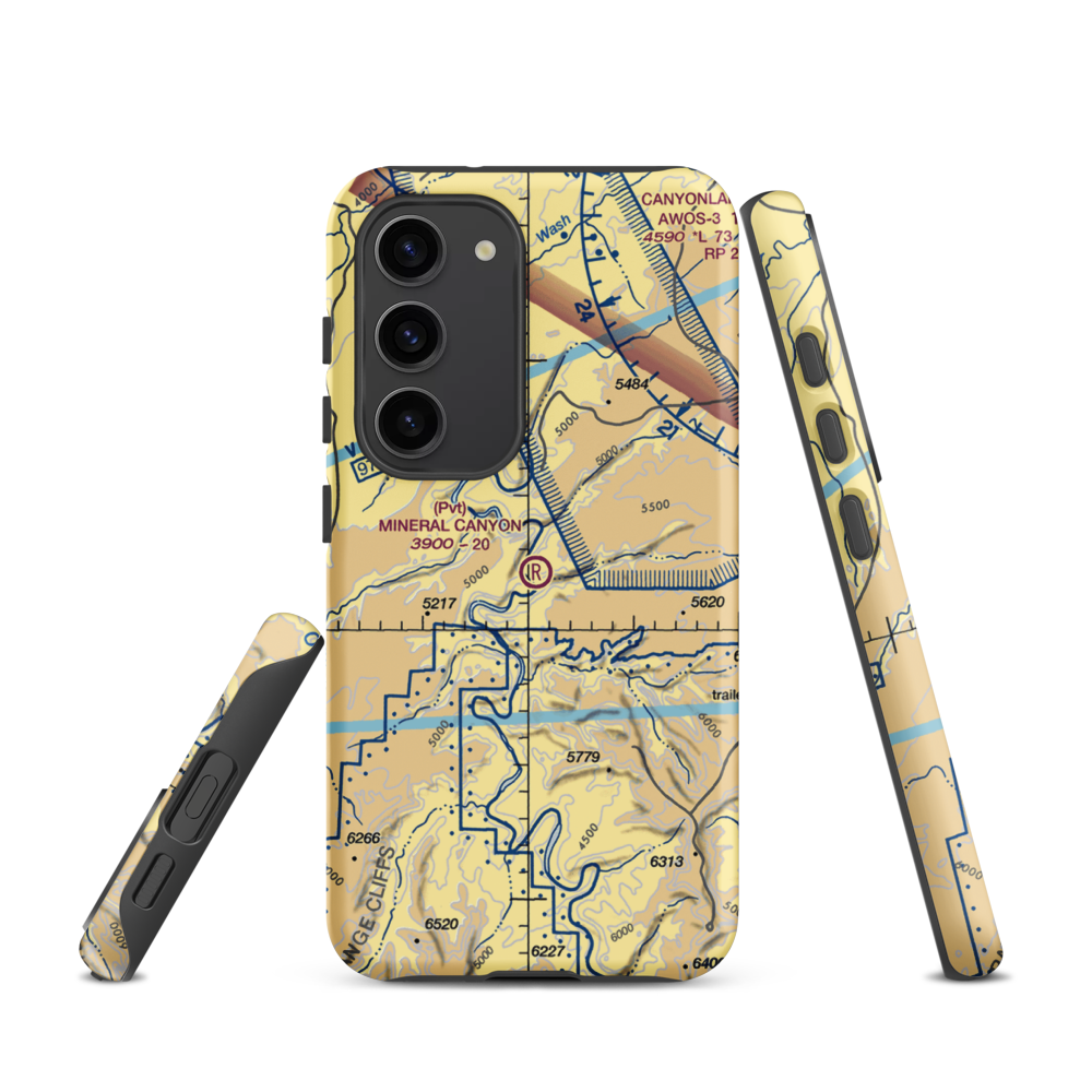Mineral Canyon Strip (UT75) VFR Sectional Samsung Phone Case Samsung Galaxy S23 model shown
