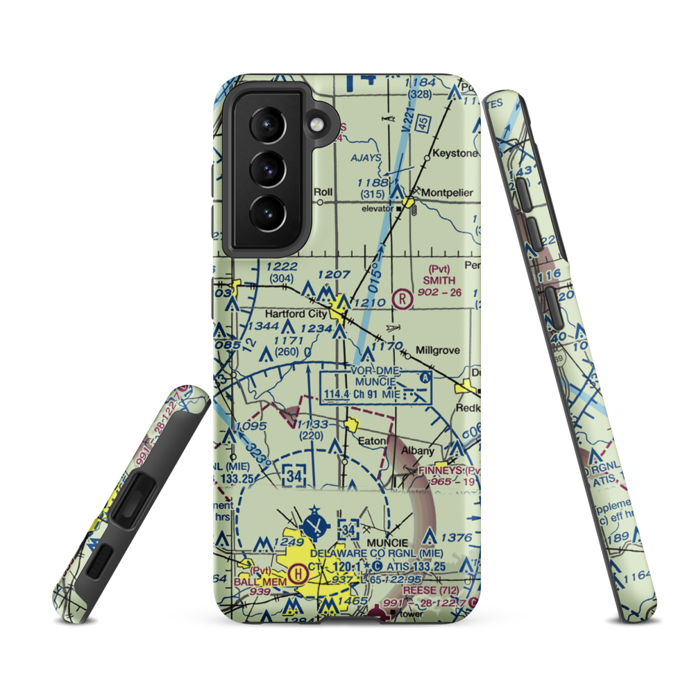 Minneman Airport (21IN) VFR Sectional Samsung Phone Case Samsung Galaxy S21 FE model shown