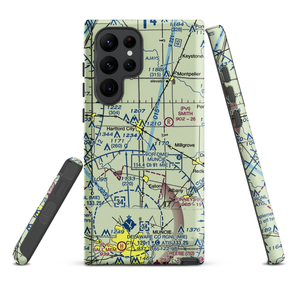Minneman Airport (21IN) VFR Sectional Samsung Phone Case Samsung Galaxy S22 Ultra model shown