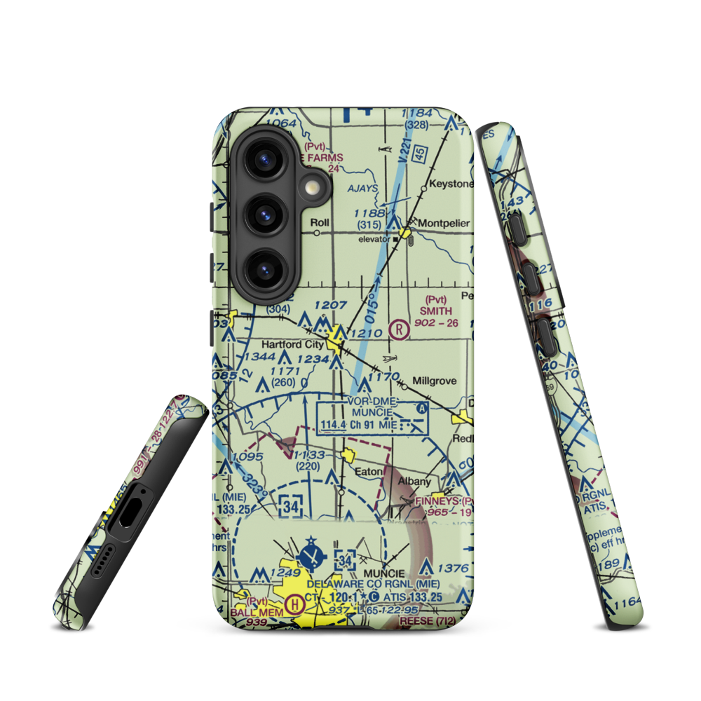 Minneman Airport (21IN) VFR Sectional Samsung Phone Case Samsung Galaxy S24 model shown