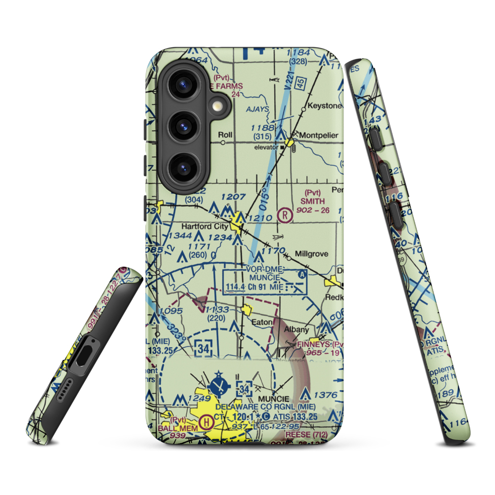 Minneman Airport (21IN) VFR Sectional Samsung Phone Case Samsung Galaxy S24 Plus model shown