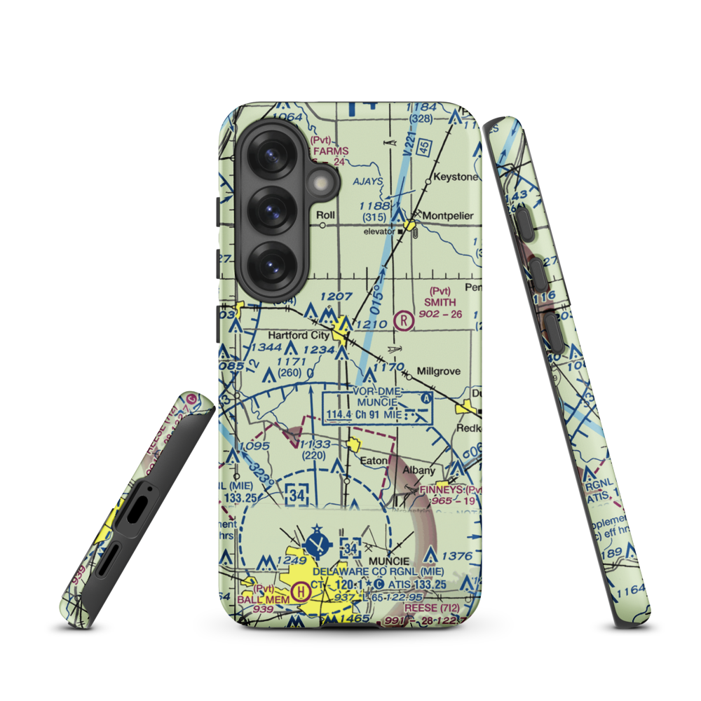 Minneman Airport (21IN) VFR Sectional Samsung Phone Case Samsung Galaxy S25 model shown